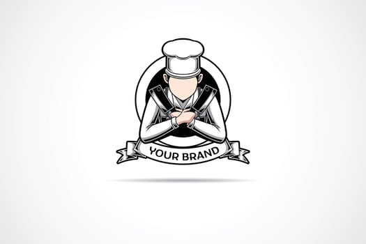 This is the logo of a chef who specializes in butchers vector