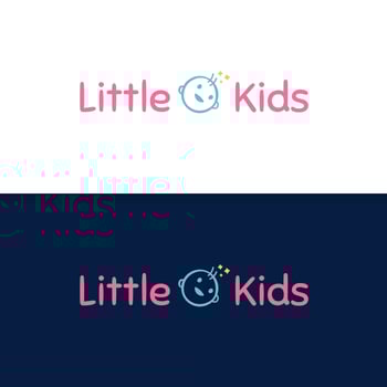 Simple baby kids logo vector