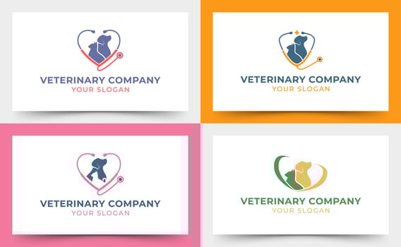 Cat dog veterinary logo vector