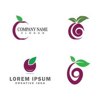 Plum logo vector icon design template