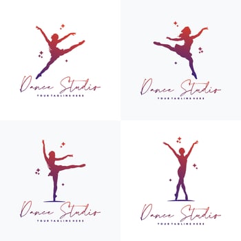 Colorful Abstract Gymnastic Logo Design vector