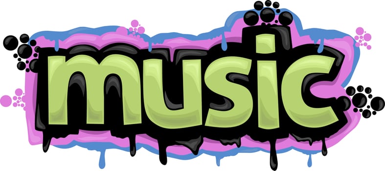 MUSIC writing vector design on white background