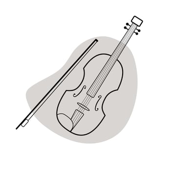 Violin musical instrument icon isolated on white background. vector
