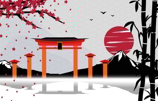 Japanese Element Background vector