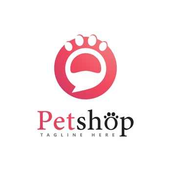 Paw Logo design vector illustration,for Pet shop logo