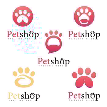 Paw Logo design vector illustration,for Pet shop logo