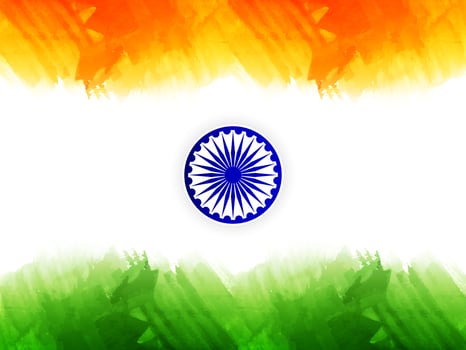 Indian flag theme tricolor Republic day watercolor background vector