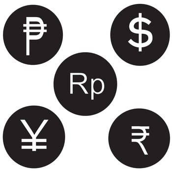Currency Logo, Various kinds of currency logos from several countries vector