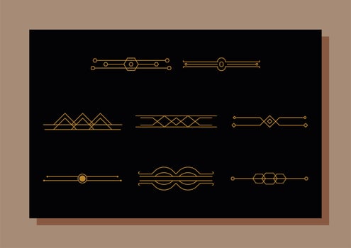 eight art deco vector