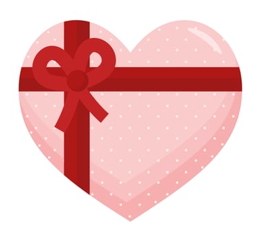 heart chocolate giftbox vector