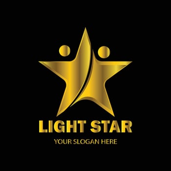 vector logo light star with gold color is good for sticking creative brand logo sticker