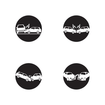 Car crash icon vector template illustration