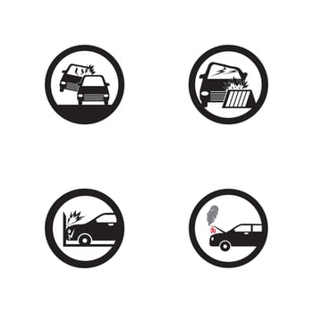 Car crash icon vector template illustration