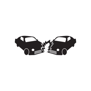 Car crash icon vector template illustration