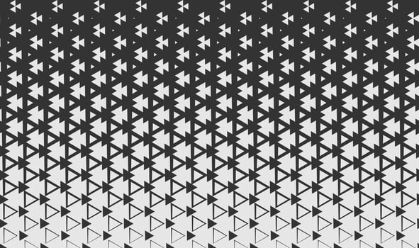 Geometric monochrome seamless pattern with triangles and gradient. Vector abstract texture for background, wallpaper, textile, fabric, web site backdrop