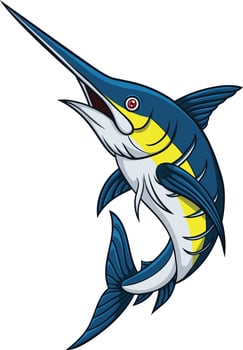 Cartoon marlin fish isolated on a white background vector