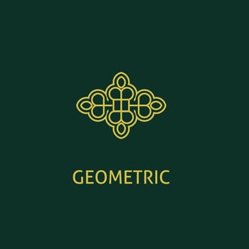 Luxury design abstract geometric logo template in trendy linear style. Vector illustration.