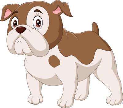 Cartoon bulldog isolated on white background vector