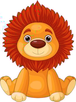 Cute baby lion cartoon sitting vector