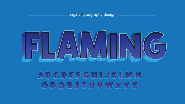 blue 3d gaming cartoon isolated letters vector