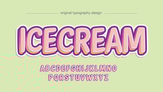 pastel pink uppercase graffiti cartoon typography vector