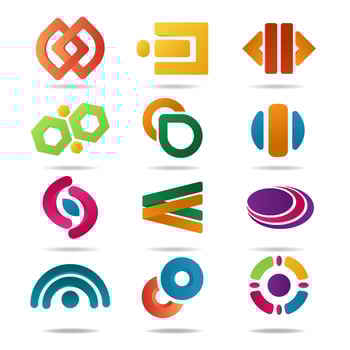 Abstract Gradient Logo Elements vector
