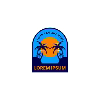 Holiday logo on the beach vector