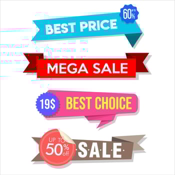 Collection of colorful sale stickers and tags vector