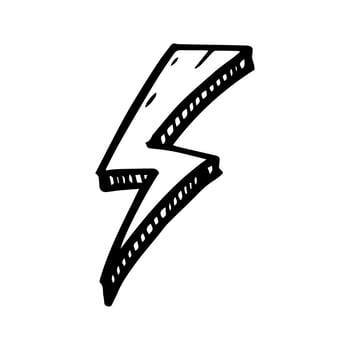 hand drawn vector doodle electric lightning bolt symbol sketch illustrations. thunder symbol doodle icon.