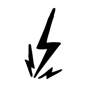 hand drawn vector doodle electric lightning bolt symbol sketch illustrations. thunder symbol doodle icon.