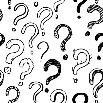 seamless patern hand drawn question marks vector
