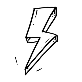 hand drawn vector doodle electric lightning bolt symbol sketch illustrations. thunder symbol doodle icon .