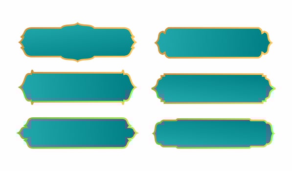 Islamic ribbon in various forms with color vector