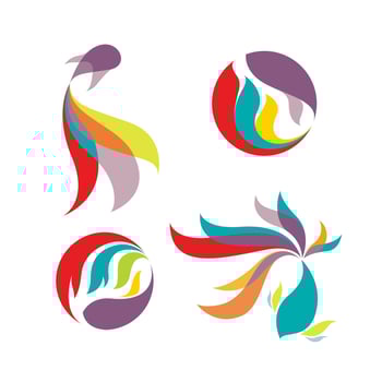 Betta hobby fish logo template design set vector