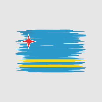 Aruba flag brush stroke, national flag vector