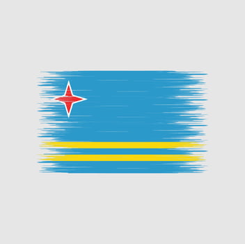 Aruba flag brush stroke, National flag vector
