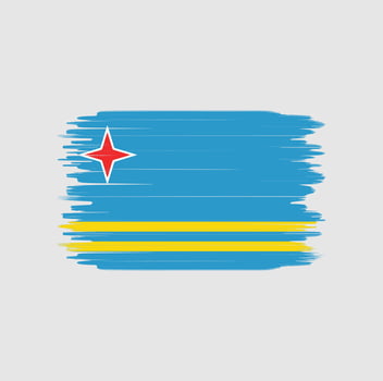 Aruba flag brush stroke. National flag vector