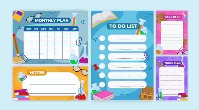 Collection of Template Schools Table vector
