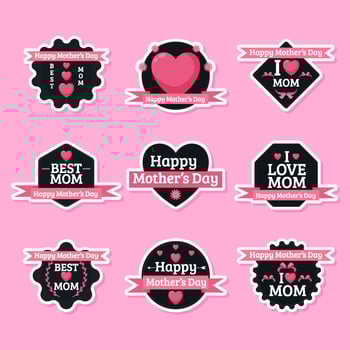 Collection of Mother's Day Sticker Pack vector