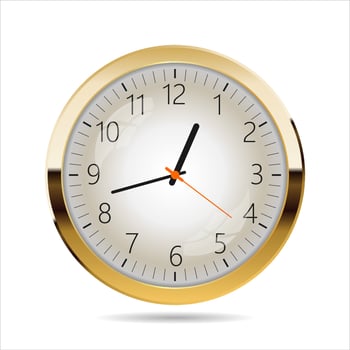 Wall Clock metal chrome frame isolated on white background design vector