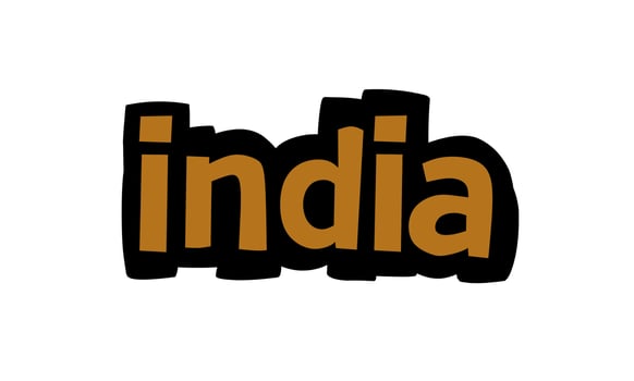 INDIA writing vector design on white background