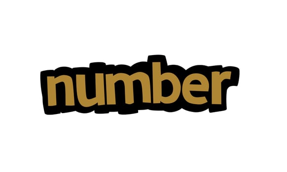 NUMBER writing vector design on white background