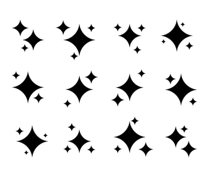 pattern with stars, Stars Vector Icons, set of black and white stars