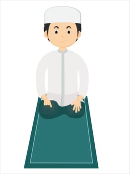 movement in prayer for Muslims. vector