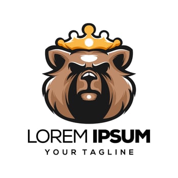 Bear head logo esports vector