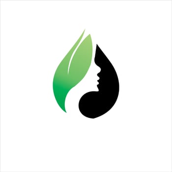 Logo woman with leaf silhouette, head, face logo isolated. Use for beauty salon, spa, cosmetics design, etc vector