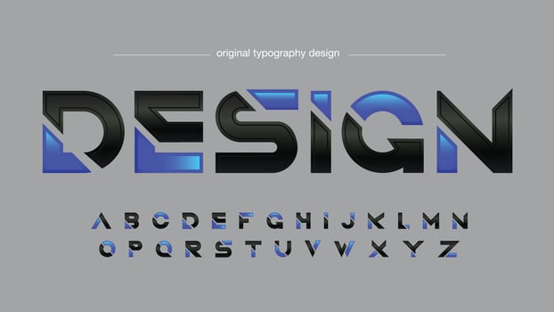 blue and black sliced modern gaming typography vector