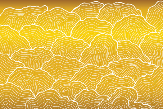 Wave Wall art background hand drawing design for home decor, wallpaper, print, cover, website, packaging design. Luxury Gold line art wallpaper, vector illustration.