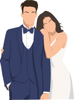 vector minimalist faceless couple