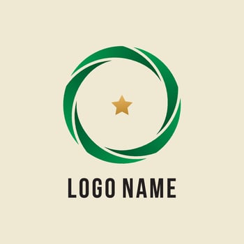 round circle logo with star vector